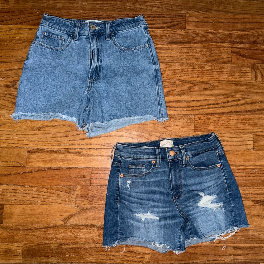 Denim Women's Shorts Set (1 pair Hollister, 1 pair Universal Thread), Size 0